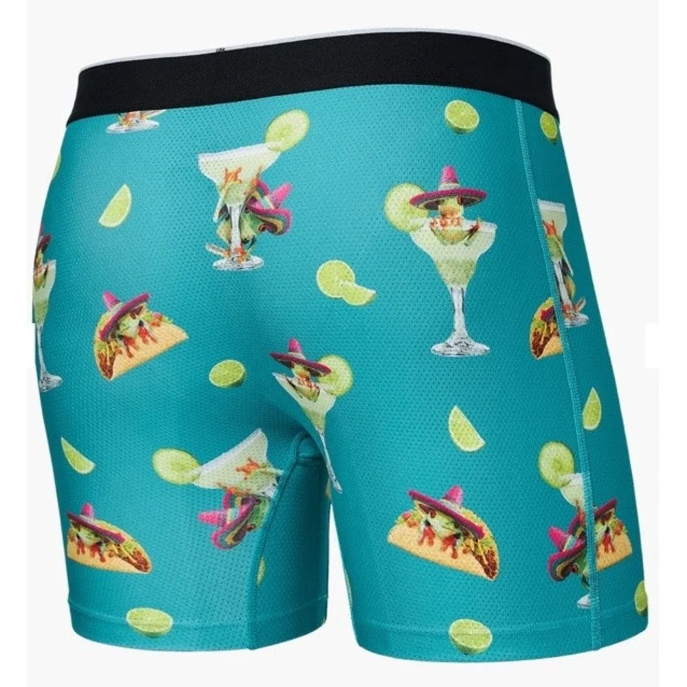 New SAXX Volt‎ Breathable Mesh Boxer Brief Senor Tree Frogz Baltic Green XL